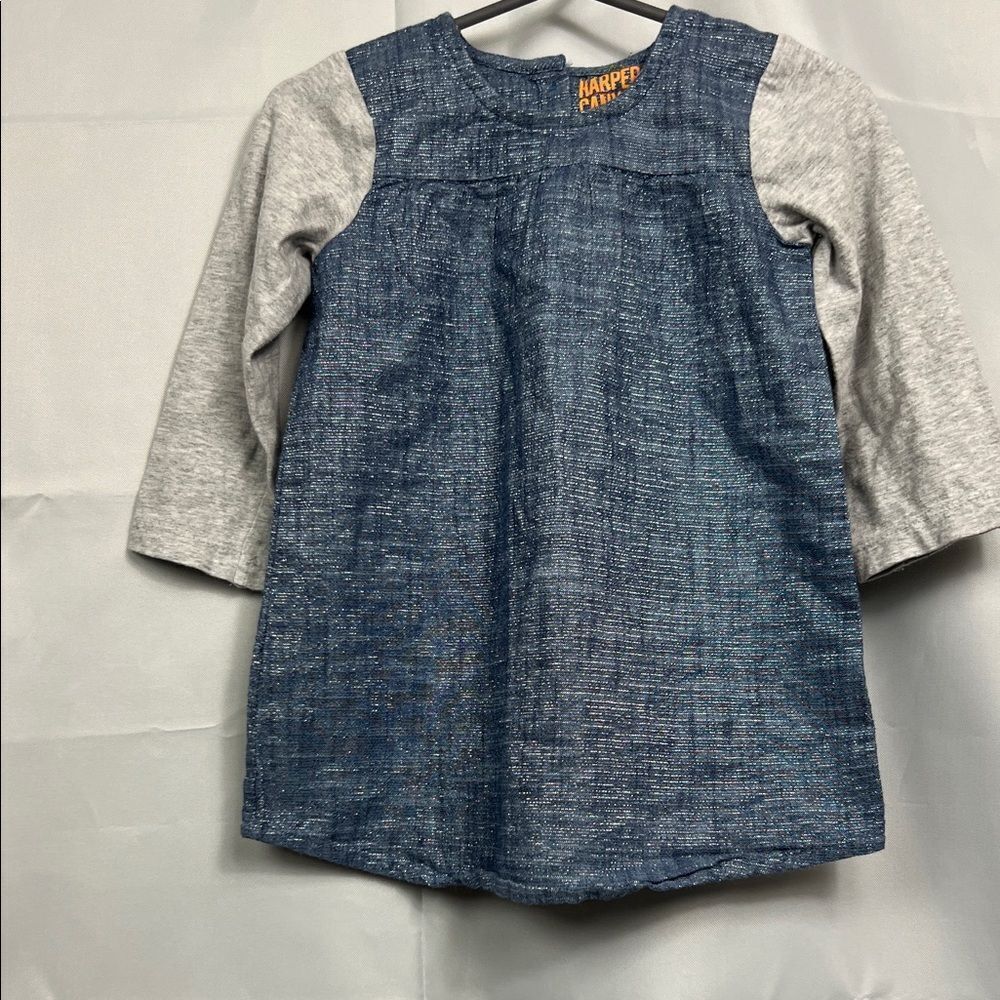 Harper Canyon metallic blue Chambray dress size 18 months